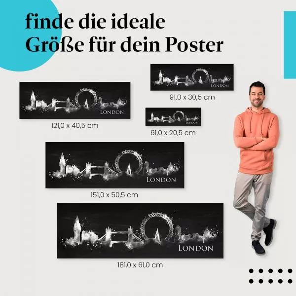 London Skyline: Kunstposter in Kreideoptik | Postereck 0605 London Skyline: Kunstposter in Kreideoptik | Postereck 0605